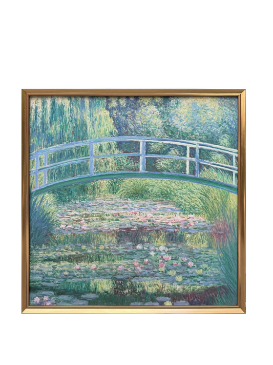 Hand-Painted Reproduction of Monet's Japanese Footbridge and Water Lilies - Impressionist Canvas Wall Art