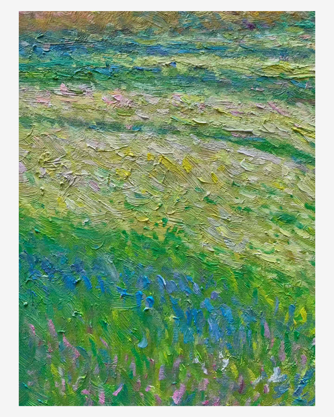 Hand-painted Monet0oil painting thick brushstrokesdetail