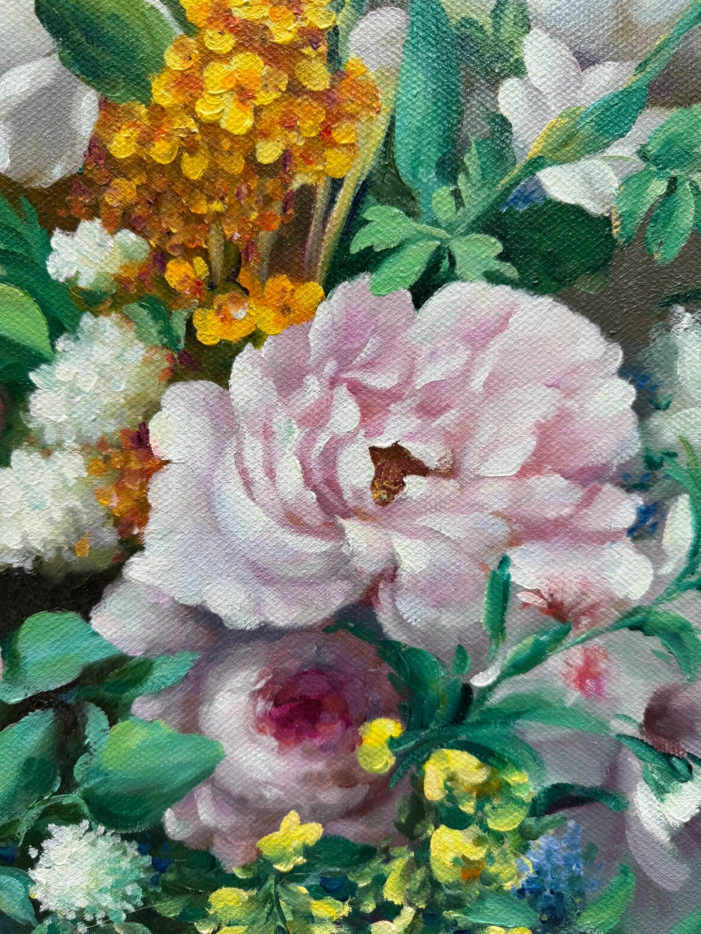 Hand-Painted Reproduction of Renoir's Vase of Spring Flowers - Impressionist Museum Quality Canvas Wall Art