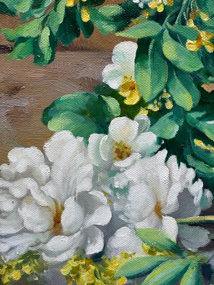 Hand-Painted Reproduction of Renoir's Vase of Spring Flowers - Impressionist Museum Quality Canvas Wall Art