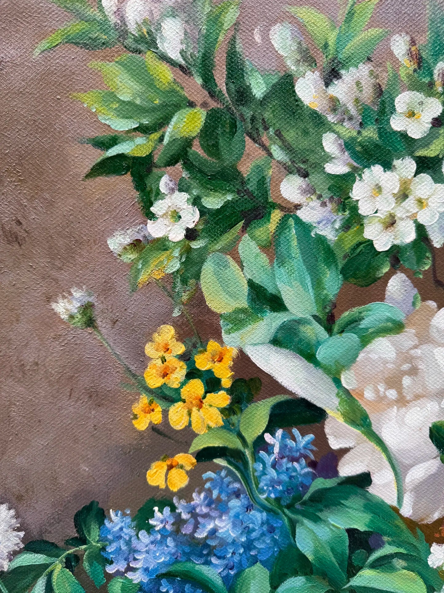 Hand-Painted Reproduction of Renoir's Vase of Spring Flowers - Impressionist Museum Quality Canvas Wall Art