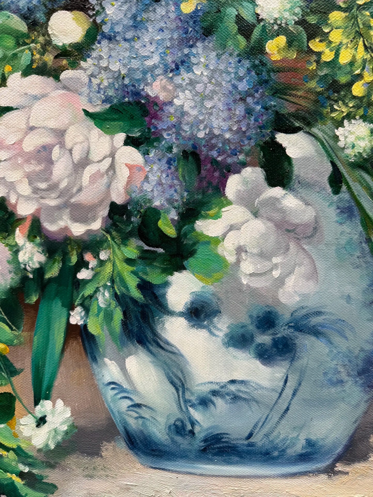 Hand-Painted Reproduction of Renoir's Vase of Spring Flowers - Impressionist Museum Quality Canvas Wall Art
