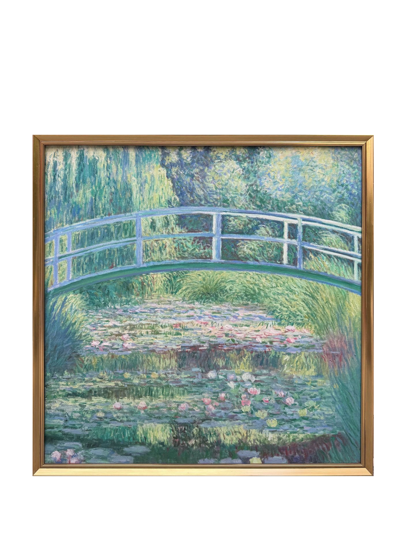 Hand-Painted Reproduction of Monet's Japanese Footbridge and Water Lilies - Impressionist Canvas Wall Art