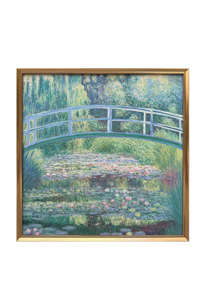 Hand-Painted Reproduction of Monet's Japanese Footbridge and Water Lilies - Impressionist Canvas Wall Art
