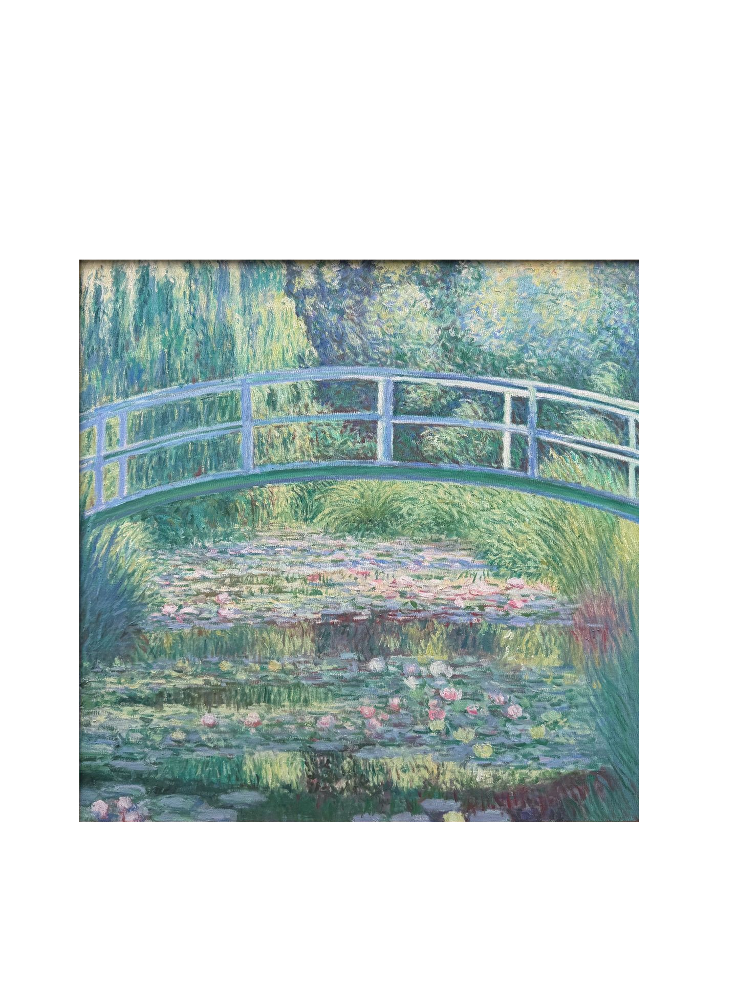 Hand-Painted Reproduction of Monet's Japanese Footbridge and Water Lilies - Impressionist Canvas Wall Art