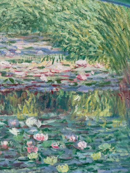 Hand-Painted Reproduction of Monet's Japanese Footbridge and Water Lilies - Impressionist Canvas Wall Art
