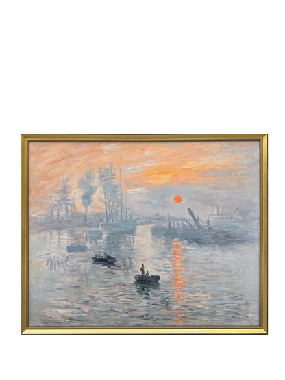 Hand-Painted Reproduction of Claude Monet's Impression Sunrise - Impressionist Museum Quality Canvas Wall Art