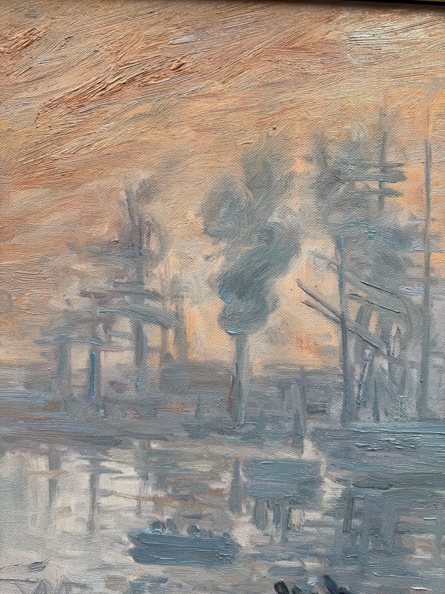 Hand-Painted Reproduction of Claude Monet's Impression Sunrise - Impressionist Museum Quality Canvas Wall Art