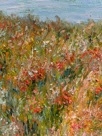 Hand-Painted Reproduction of Monet's Coastal Cliff Landscape - Impressionist Museum Quality Canvas Wall Art