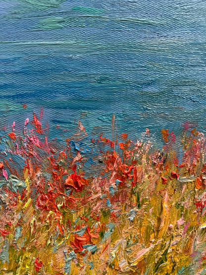 Hand-Painted Reproduction of Monet's Coastal Cliff Landscape - Impressionist Museum Quality Canvas Wall Art