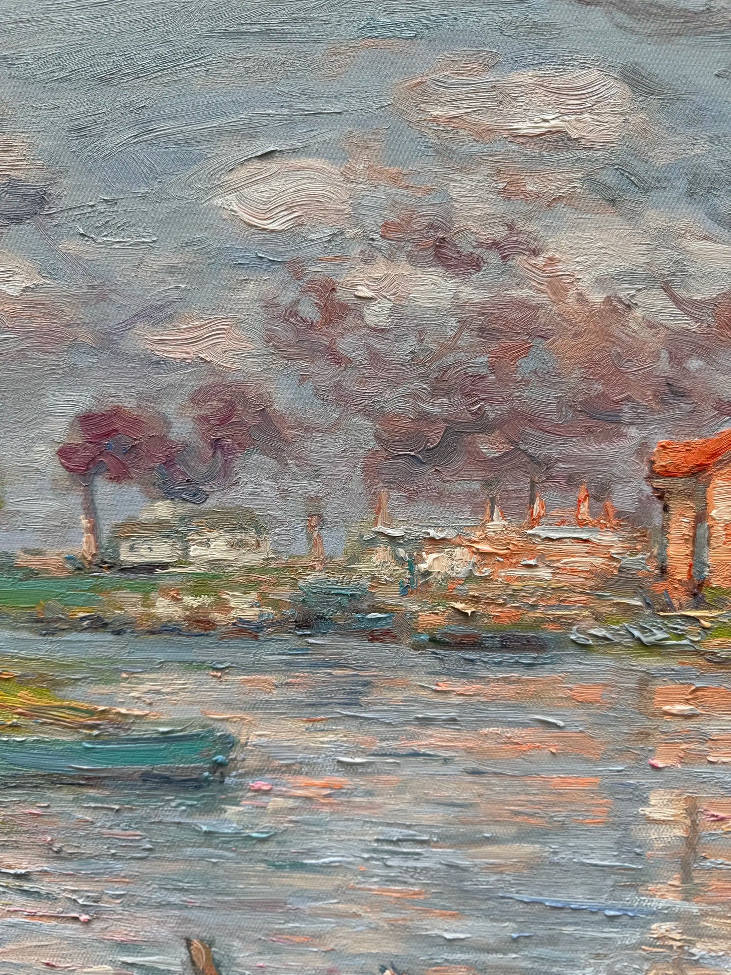 Hand-Painted Reproduction of Monet's Riverside Spring Landscape - Impressionist Museum Quality Canvas Wall Art