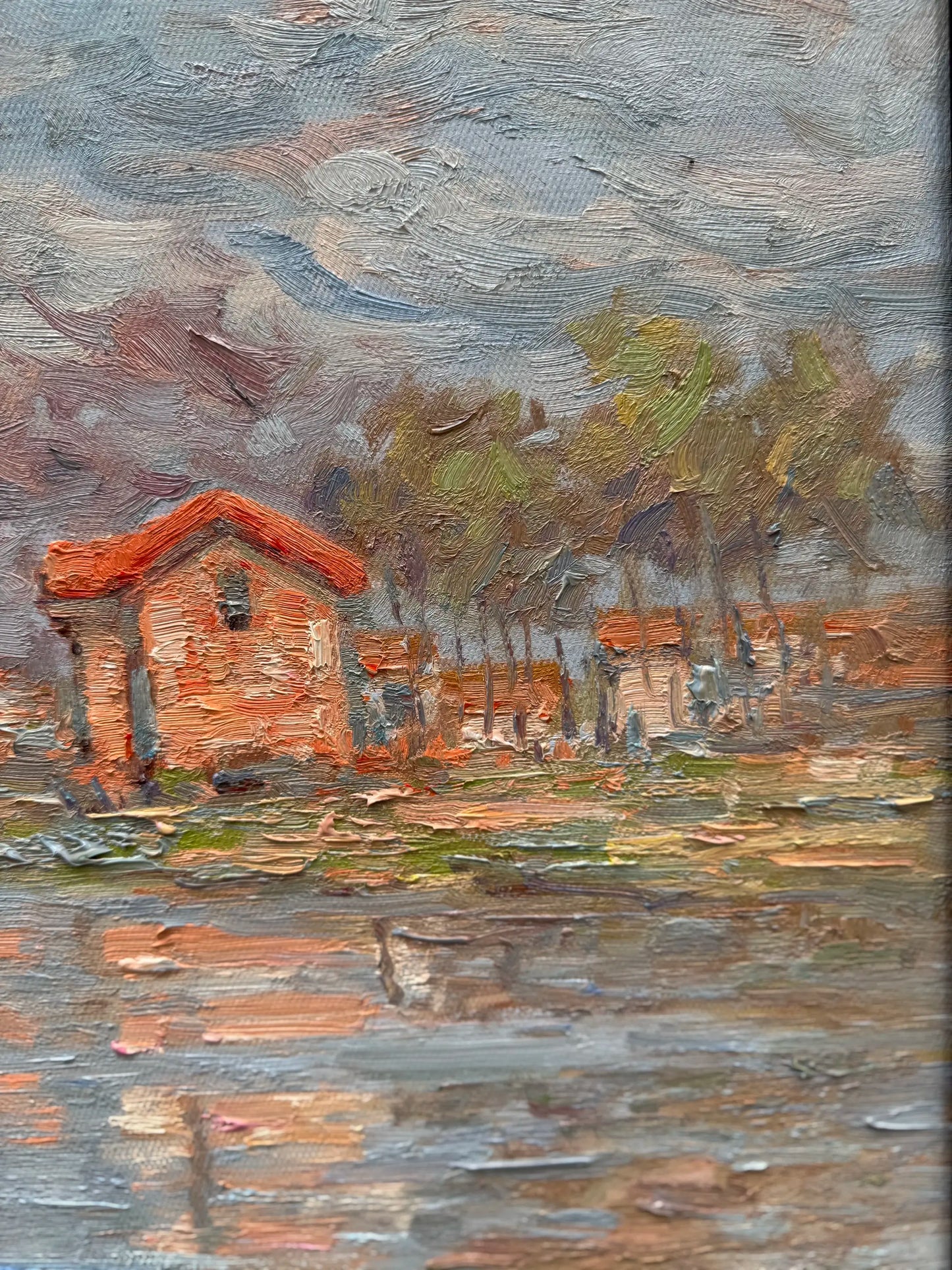 Hand-Painted Reproduction of Monet's Riverside Spring Landscape - Impressionist Museum Quality Canvas Wall Art