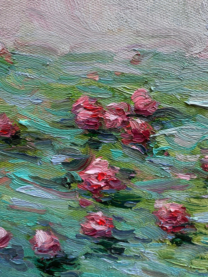 Hand-Painted Reproduction of Monet's Water Lilies Pond - Impressionist Museum Quality Canvas Wall Ar