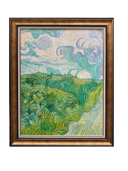 Hand-Painted Reproduction of Van Gogh's Green Wheat Fields - Post-Impressionist Museum Quality Canvas Wall Art
