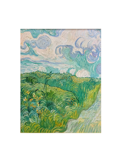 Hand-Painted Reproduction of Van Gogh's Green Wheat Fields - Post-Impressionist Museum Quality Canvas Wall Art