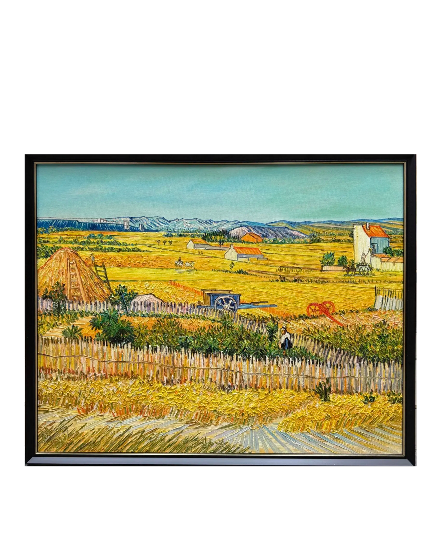 Hand-Painted Reproduction of Van Gogh's Wheat Fields - Post-Impressionist Museum Quality Canvas Wall Art