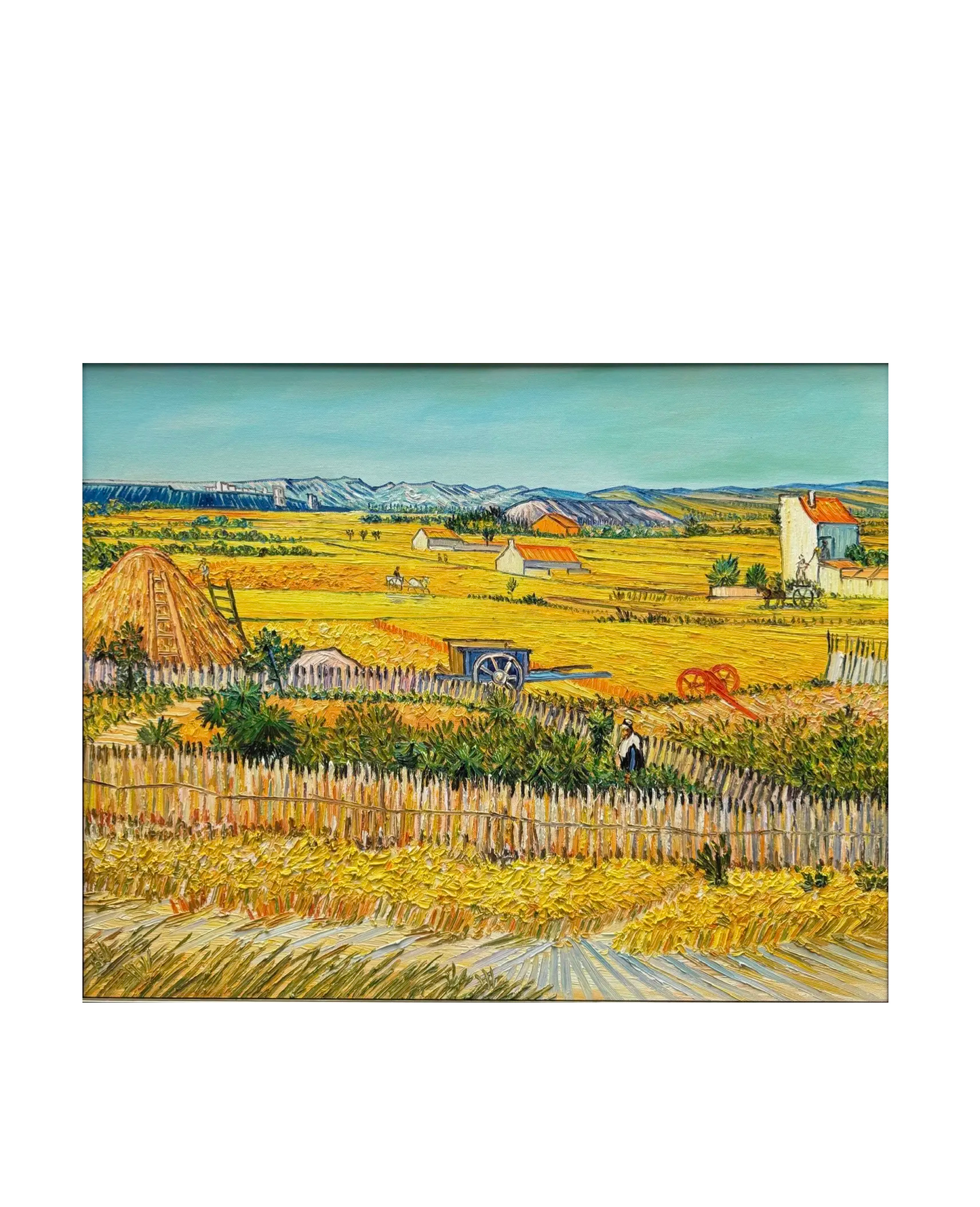 Hand-Painted Reproduction of Van Gogh's Wheat Fields - Post-Impressionist Museum Quality Canvas Wall Art