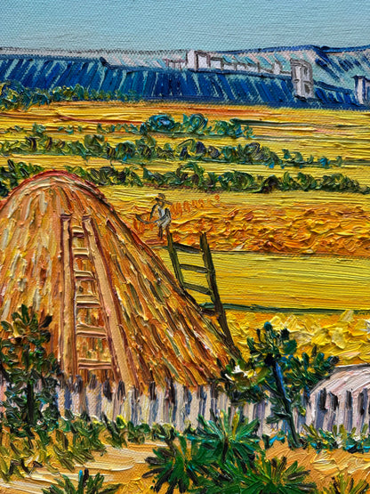 Hand-Painted Reproduction of Van Gogh's Wheat Fields - Post-Impressionist Museum Quality Canvas Wall Art
