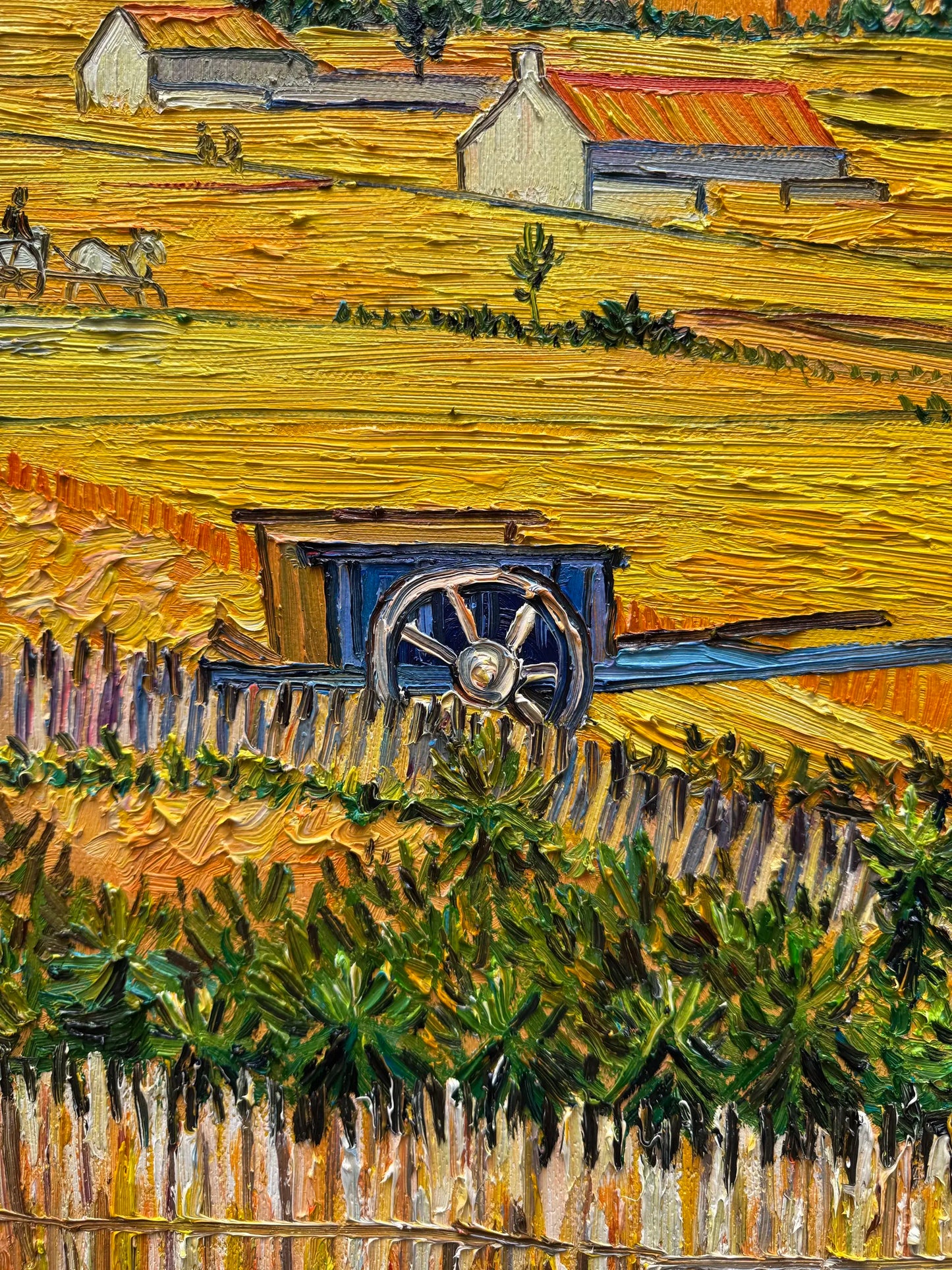 Hand-Painted Reproduction of Van Gogh's Wheat Fields - Post-Impressionist Museum Quality Canvas Wall Art