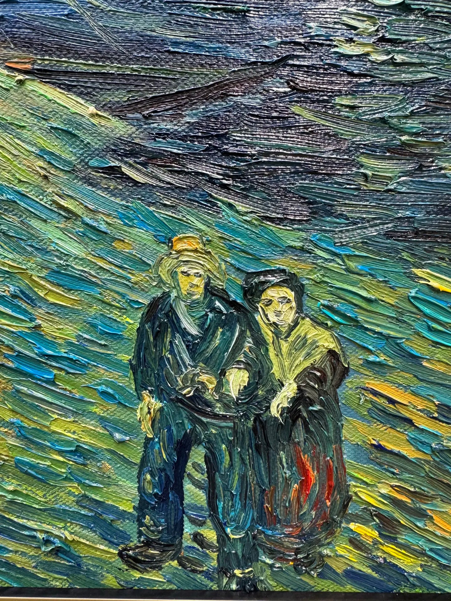 Hand-Painted Reproduction of Van Gogh's Starry Night Over the Rhône - Post-Impressionist Museum Quality Canvas Wall Art
