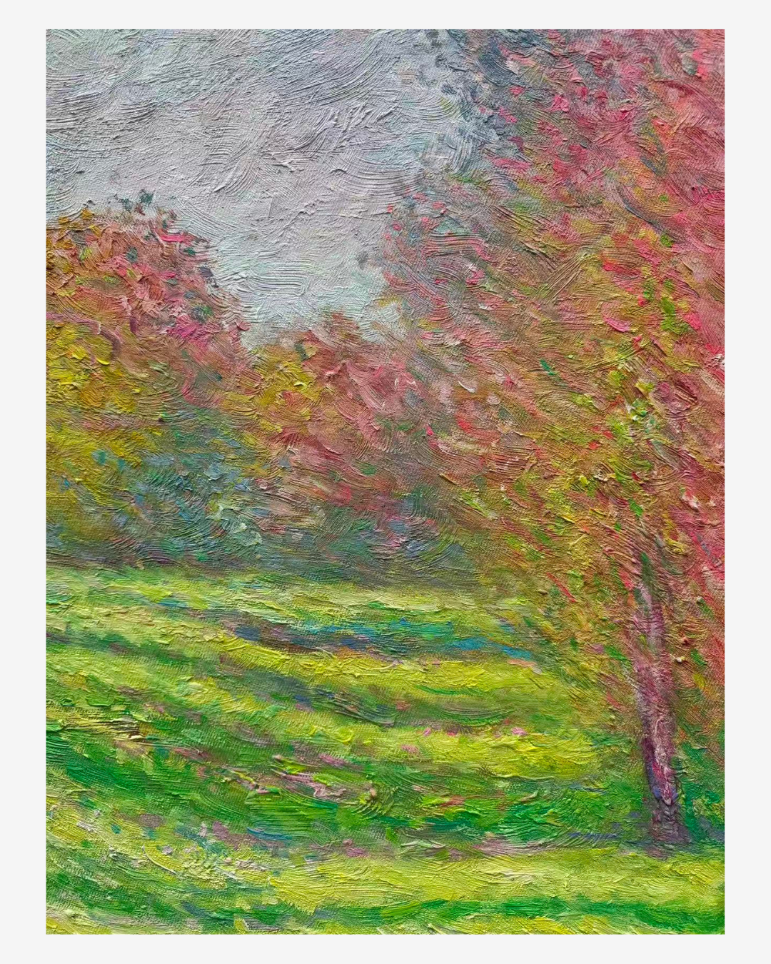 Hand-painted Monet0oil painting thick brushstrokesdetail