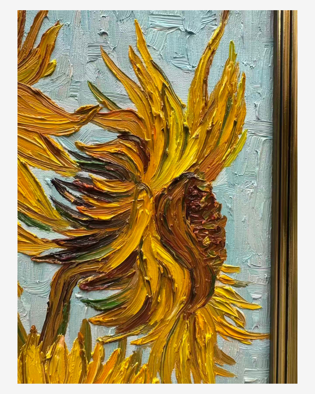 Authentic oil paintingtexture and artistsignature detail on